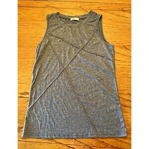 Wiholl Women's Gray Solid Round Neck Sleeveless Tank Top Size S